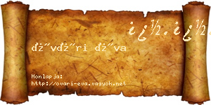 Óvári Éva névjegykártya