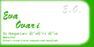 eva ovari business card